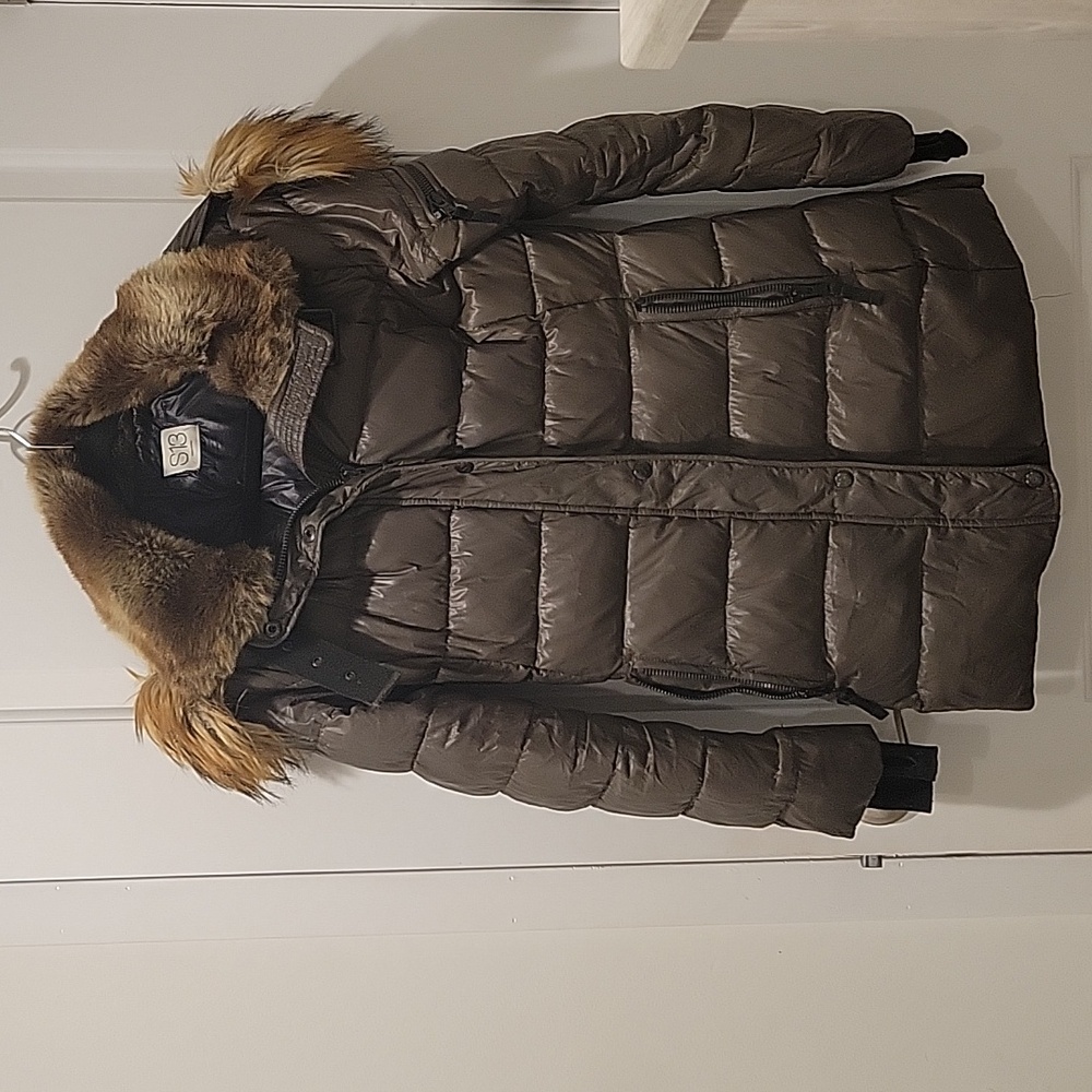 S13 NY faux fur hooded puffer jacket - Picture 4 of 11